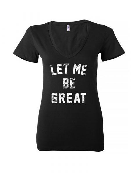Black Price of Let Me Be Great V-neck by Distinguished One